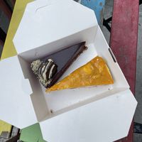 Strawberry chocolate and mango stracciatella vegan cake!    at Zoya - Aksakov St in Sofia