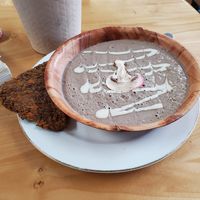 Mushroom Bisque: Mushroom, cashew, garlic, raisins at Arnold's Way Vegetarian Raw Cafe in Lansdale