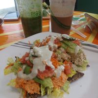Toona and Chedda Cheez Sandwhich, Green Smoothie and ChocoBanana Smoothie at Arnold's Way Vegetarian Raw Cafe in Lansdale