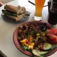 Rainbow Bowl and Avocado Baguette @ Velo Café, Badenweiler at Velo Cafe in Badenweiler