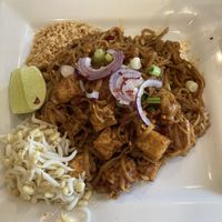 My tofu pad Thai! at Blossom & Cellar Door Craft Cavern in Hendersonville