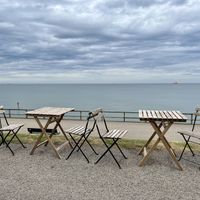 Seating by the sea   at Foodstory Beach Hut in Aberdeen