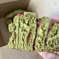 Layers in the bun  at Foodstory Beach Hut in Aberdeen