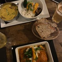 Lasagne & curry  at Soya Comptoir Bio in Paris