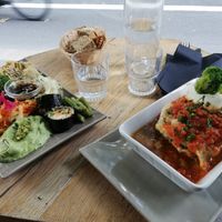 Mezze and Lasagna at Soya Comptoir Bio in Paris