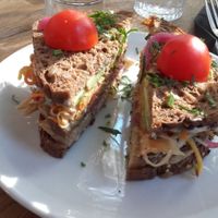 The divine viking bread sandwich :D at Soya Comptoir Bio in Paris