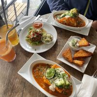 Lasagne, taco and tempeh nuggets  at Soya Comptoir Bio in Paris