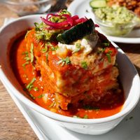 Lasagna at Soya Comptoir Bio in Paris
