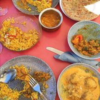 Multitude of colours at Indian Restaurant Taj Mahal in Girona