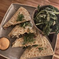quesadilla and kale salad.. both unfortunately off the menu right now😡  at Vegan Street in Calgary