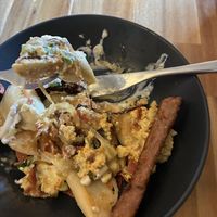 Perogi bowl  at Vegan Street in Calgary