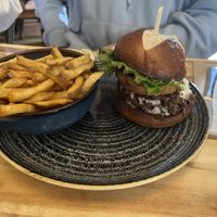 Mushroom burger  at Vegan Street in Calgary