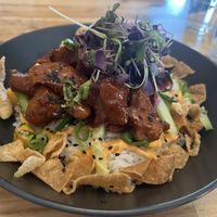 Chili chik’n rice bowl  at Vegan Street in Calgary