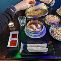 Pancake, dumplings, papaya salad at The Flying Monkey in Berlin