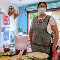 The chef when we went at Cocina Vegetariana in Puebla