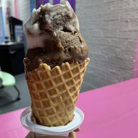 Yum!  at Meyer's Ice Cream Parlor in Surfside Beach