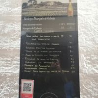 The menu at Casa Tino in Cadiz