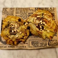 Artichoke with raisins and pine nuts. at Casa Tino in Cadiz