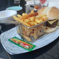 Double Beyond burger. Excellent fries! at Manon Gastro Bar & Bistro in Valletta