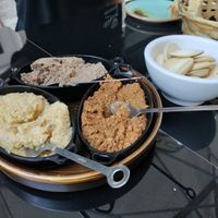 Trio of dips and Maltese crackers at Manon Gastro Bar & Bistro in Valletta