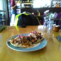 Many of the dishes offered include some of Jackie's Nut Whey (vegan cultured) cheese. at Cumbia Kitchen - Cafe Bar in St Leonards