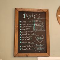 Drinks List (Dairy Free Notice) at Riverside Cafe in Llanfairfechan