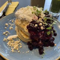 Blueberry cheese pancakes: huge and too sweet. at Seven Sundays - Osterstrasse in Hannover