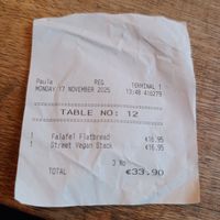 Receipt at Servd in Westport