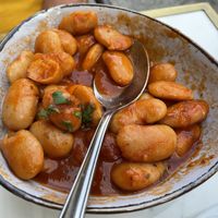 White beans in tomato sauce   at Ikrams in Konstanz