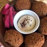 falafel w pickles & humus  at Ikrams in Konstanz