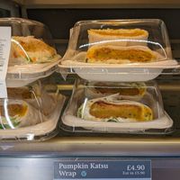 Pumpkin katsu wrap at Kineya Mugimaru in North London