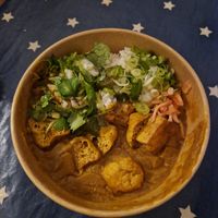 Tofu curry (we had eaten some of it already) at Kineya Mugimaru in North London