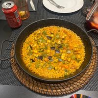 Vegetable paella  at Avinyo10 in Barcelona