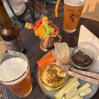 Hummus and olives spread   at Café Marguerite in Moustiers-sainte-marie