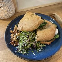 Warm feta and vegetables sandwich    at Happy Foods in Oslo