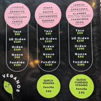 Menu April 2025 page 3/3 at La Ambivalencia Taquería in Guadalajara