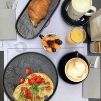 Vegan combo + matcha lattee  at Trecaffè in Rome
