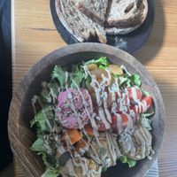 Falafel salad (asked for a slice of bread)  at Insensato in Tomar
