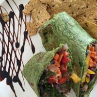 hummus wrap at Veggie Fruity Juice Bar in San Juan