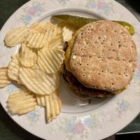 Black bean burgerrs  at The Vegan Cheese Lady Cafe in Lafayette
