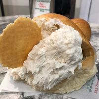 Vegan brioche with cream at Gelarmony - Marcantonio Colonna in Rome