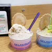 Pistachio, hazelnut, and almond vegan gelatos at Gelarmony - Marcantonio Colonna in Rome
