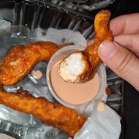 Inside the vegan shrimp! at Govinda's in Philadelphia