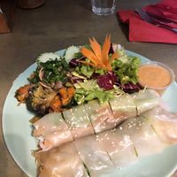 A tasty Vietnamese wrap and salad for 10 euros  at Kuća tete Ane in Zagreb