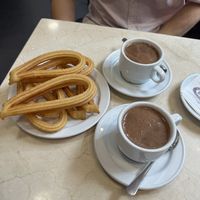 Churros con chocolate!  at Chocolateria 1902 in Madrid