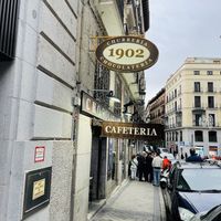 Outside  at Chocolateria 1902 in Madrid