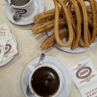 churros with vegan chocolate at Chocolateria 1902 in Madrid