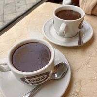 Vegan choc + coconut milk   at Chocolateria 1902 in Madrid