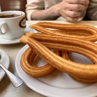 Churros   at Chocolateria 1902 in Madrid
