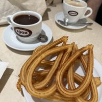 Churros & chocolate   at Chocolateria 1902 in Madrid
